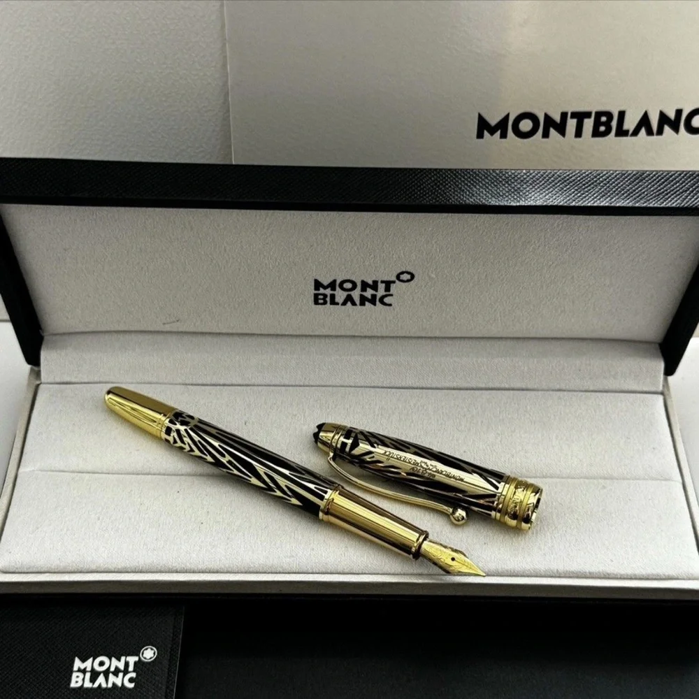 Montblanc Zebra Pattern Gold and Black Fountain Pen